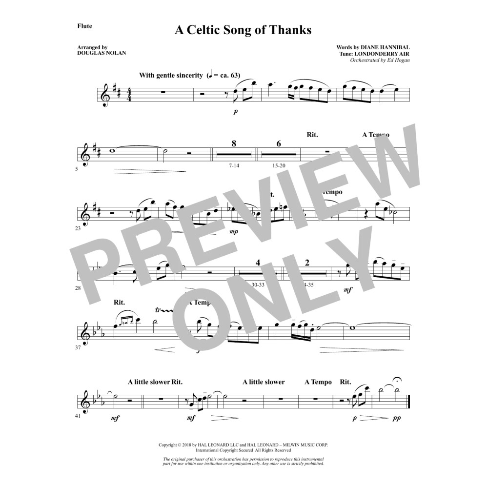 A Celtic Song of Thanks - Flute