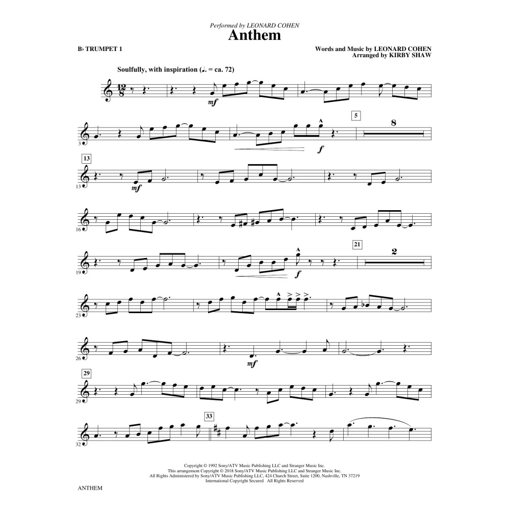 Anthem - Bb Trumpet 1