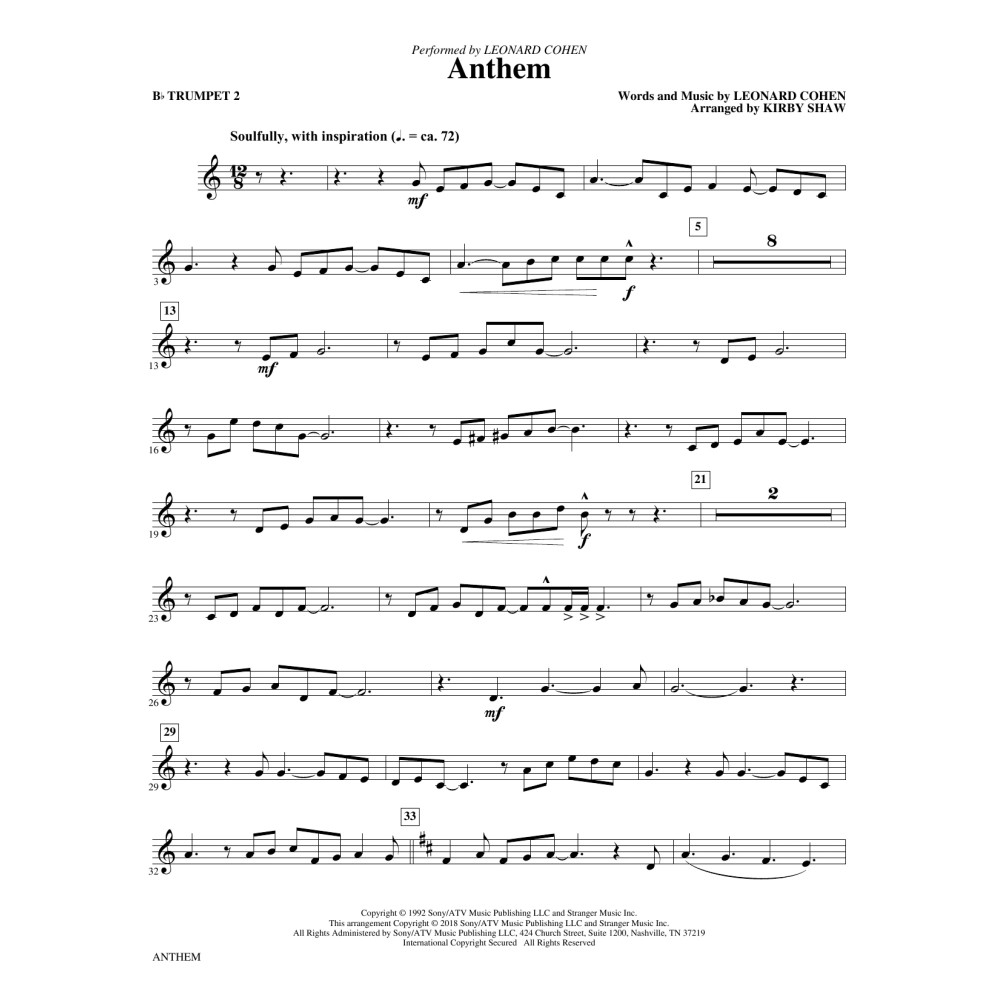 Anthem - Bb Trumpet 2