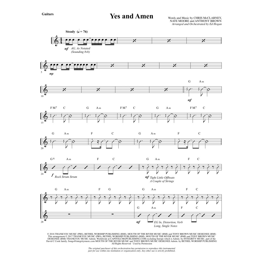 Yes and Amen - Guitars