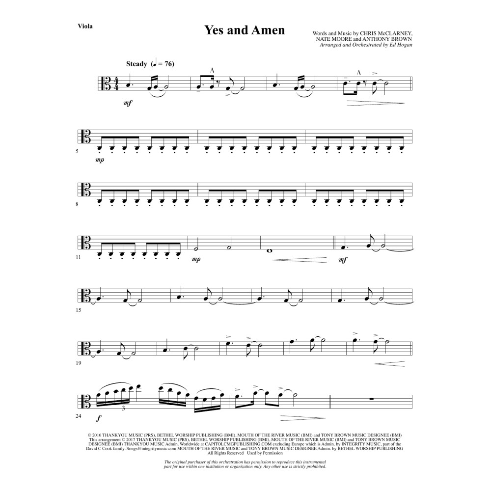 Yes and Amen - Viola