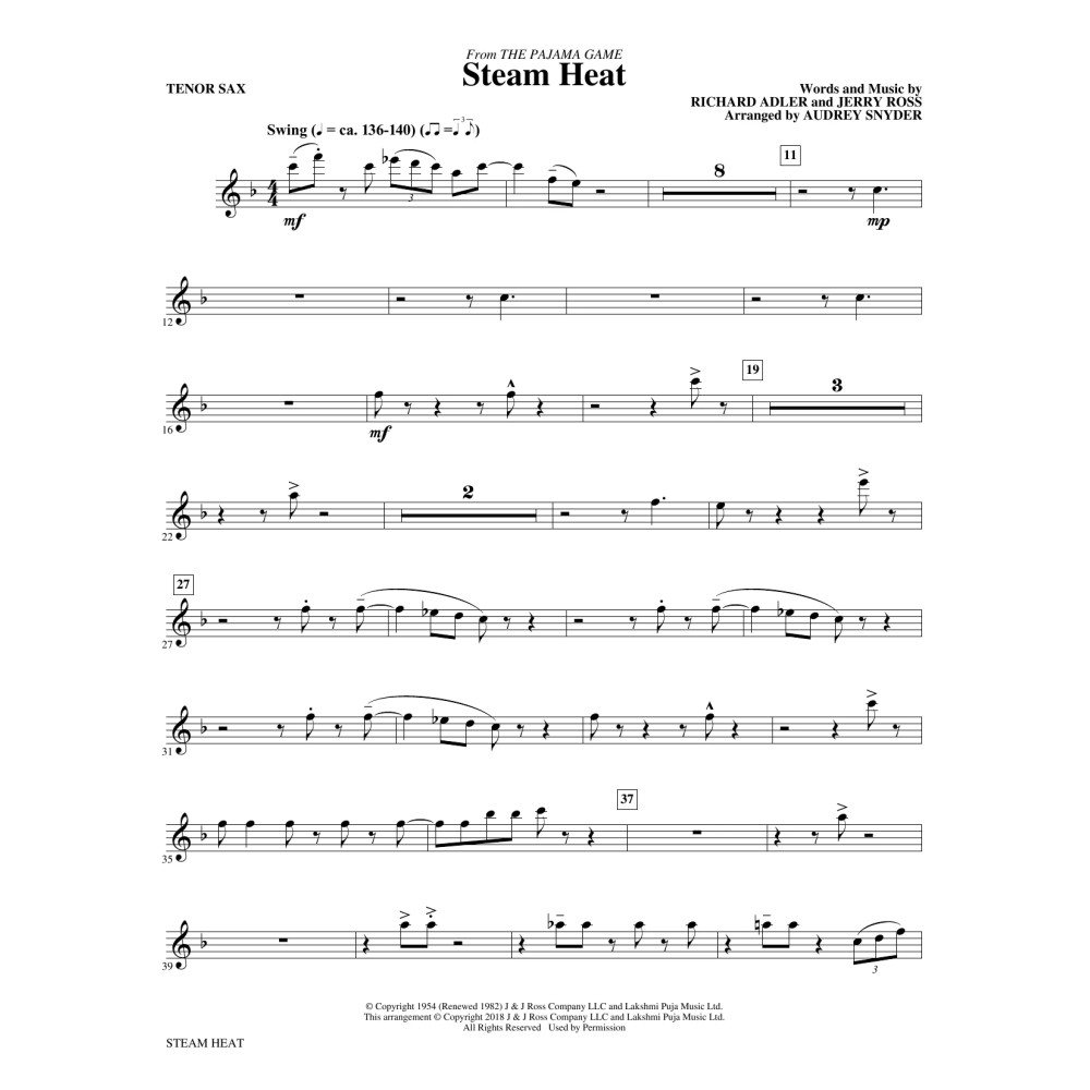 Steam Heat - Bb Tenor Saxophone