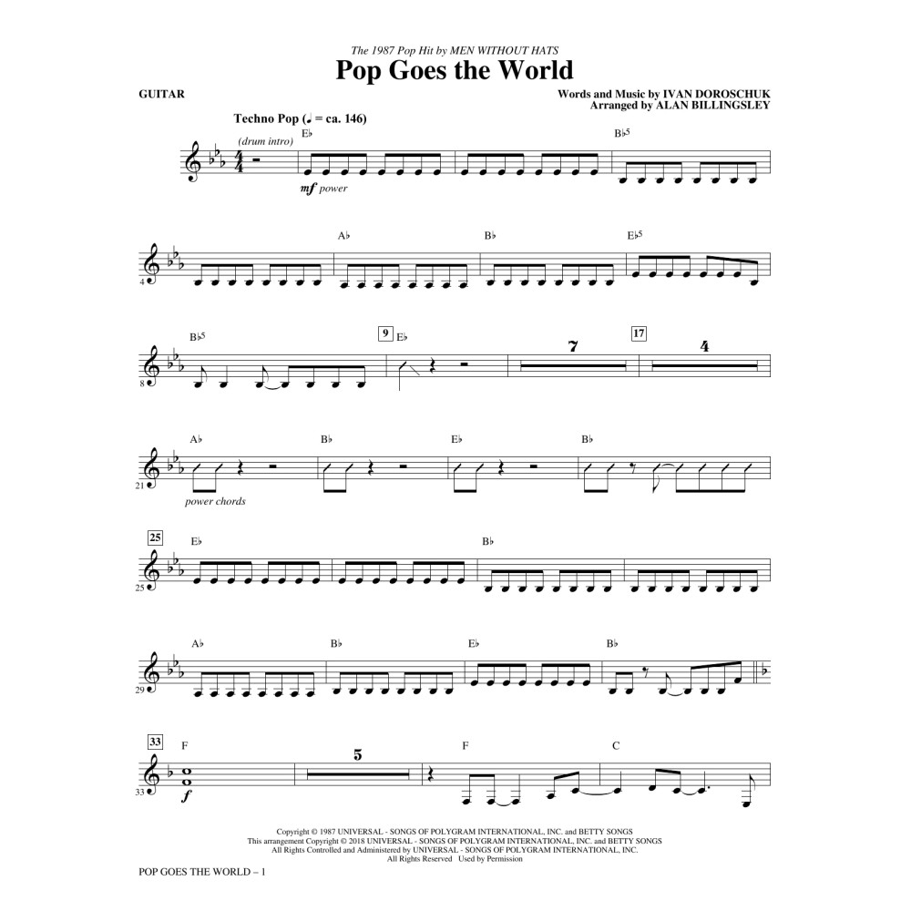 Pop Goes the World - Guitar