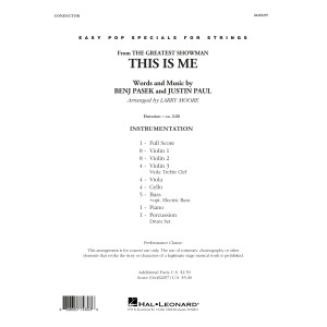 This Is Me (from The Greatest Showman) - Conductor Score (Full Score)