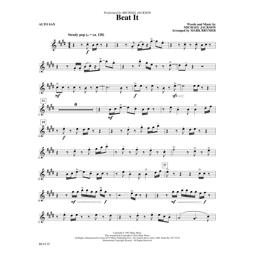 Beat It - Alto Sax
