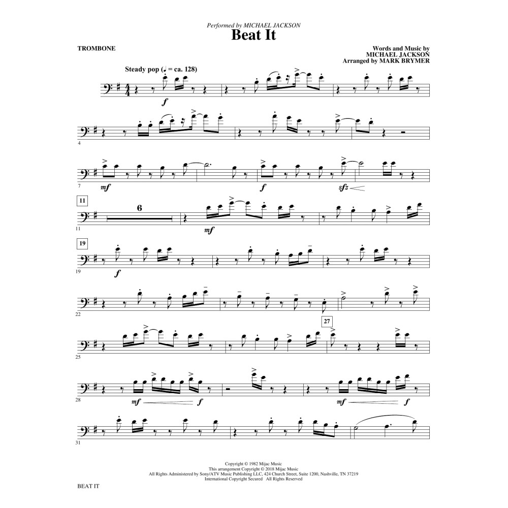 Beat It - Trombone