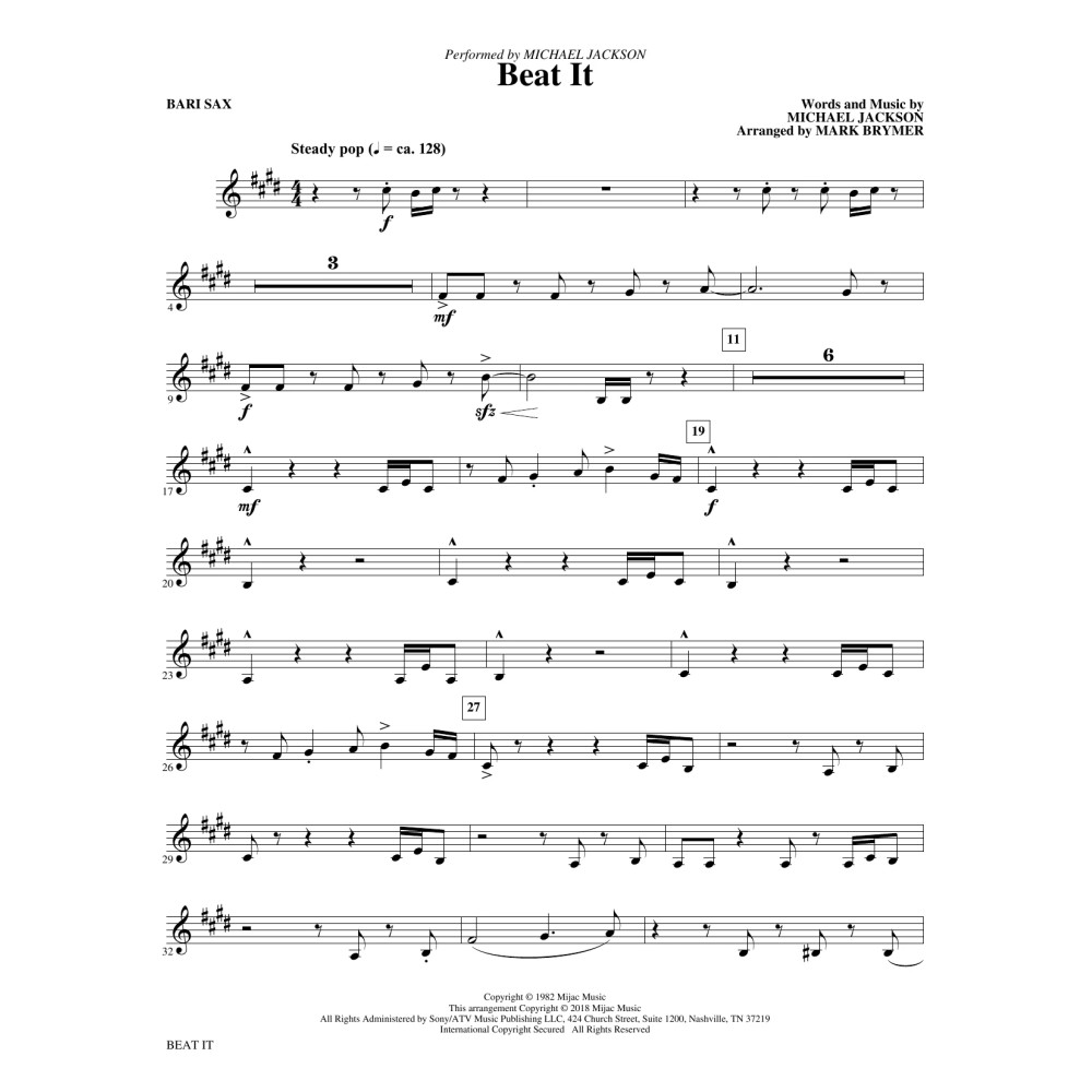 Beat It - Baritone Sax