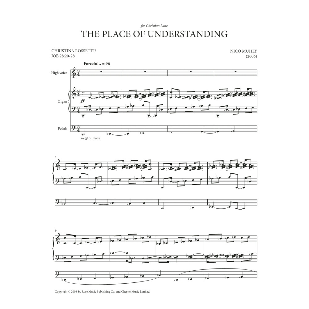 The Place Of Understanding (for High Voice and Organ)