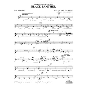 Soundtrack Highlights from Black Panther - Eb Alto Clarinet