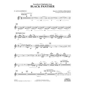 Soundtrack Highlights from Black Panther - Eb Alto Saxophone 2