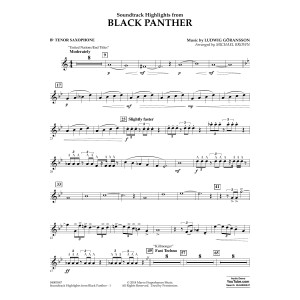 Soundtrack Highlights from Black Panther - Bb Tenor Saxophone