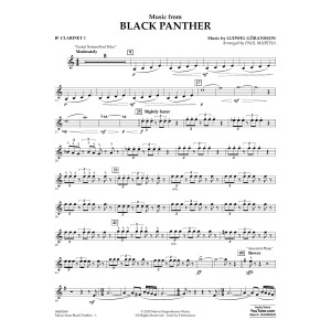Music from "Black Panther" - Bb Clarinet 1