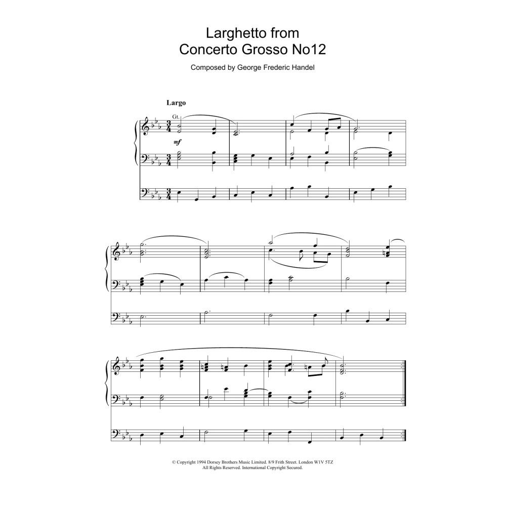 Larghetto from Concerto Grosso No.12