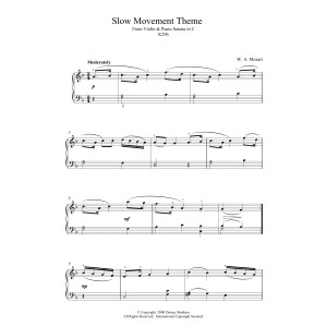 Slow Movement Theme from Violin and Piano Sonata in C, K296