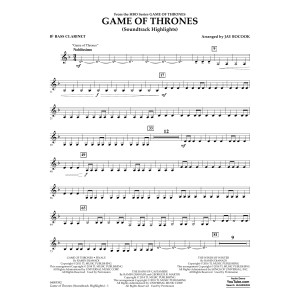 Game Of Thrones (Soundtrack Highlights) (arr. Jay Bocook) - Bb Bass Clarinet