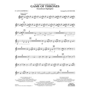 Game Of Thrones (Soundtrack Highlights) (arr. Jay Bocook) - Eb Alto Saxophone 2