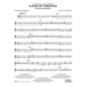 Game Of Thrones (Soundtrack Highlights) (arr. Jay Bocook) - Eb Baritone Saxophone