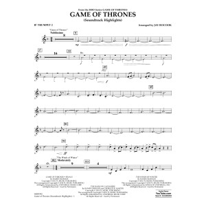 Game Of Thrones (Soundtrack Highlights) (arr. Jay Bocook) - Bb Trumpet 2