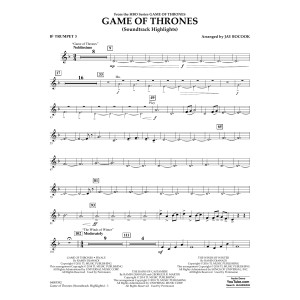Game Of Thrones (Soundtrack Highlights) (arr. Jay Bocook) - Bb Trumpet 3