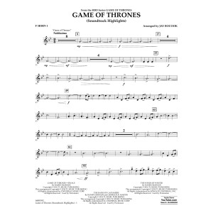 Game Of Thrones (Soundtrack Highlights) (arr. Jay Bocook) - F Horn 1