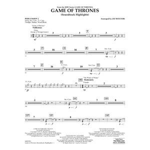 Game Of Thrones (Soundtrack Highlights) (arr. Jay Bocook) - Percussion 2