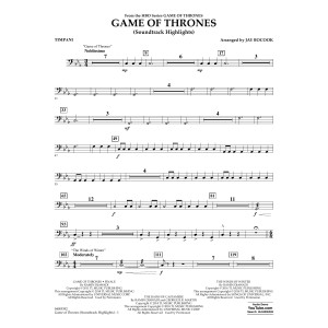 Game Of Thrones (Soundtrack Highlights) (arr. Jay Bocook) - Timpani