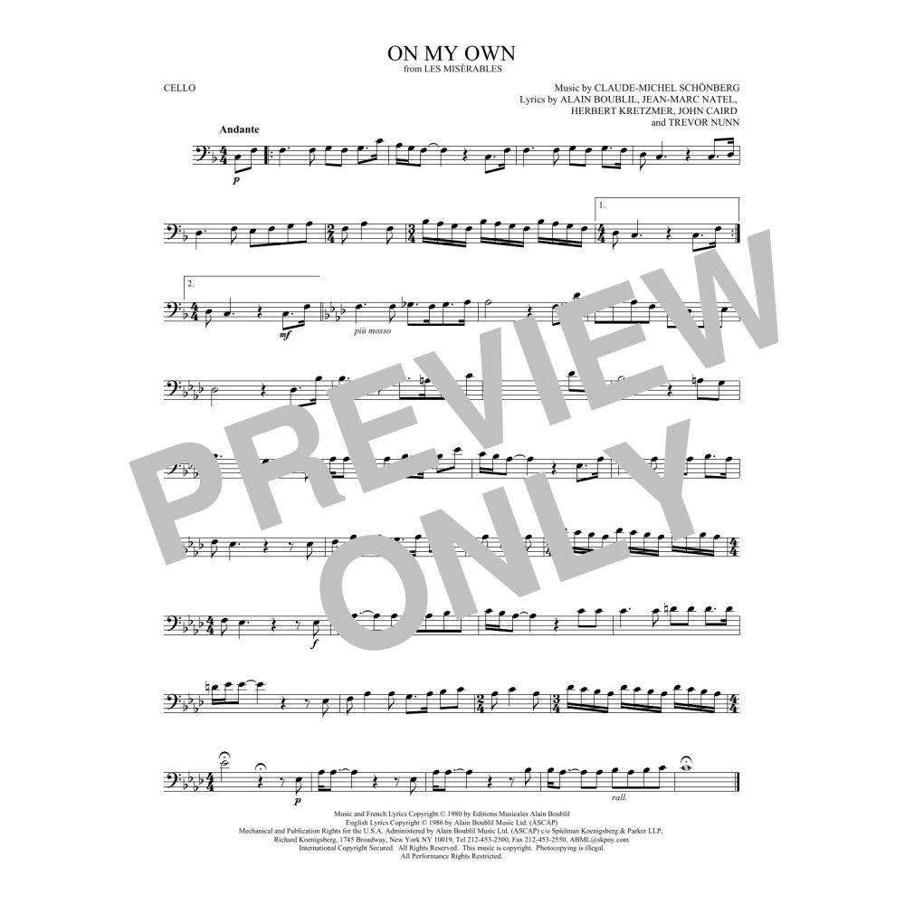 On My Own (from Les Miserables)