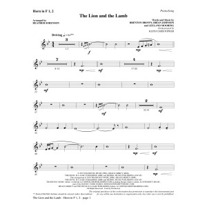 The Lion and the Lamb (with All Hail the Power of Jesus' Name) - F Horn 1 & 2