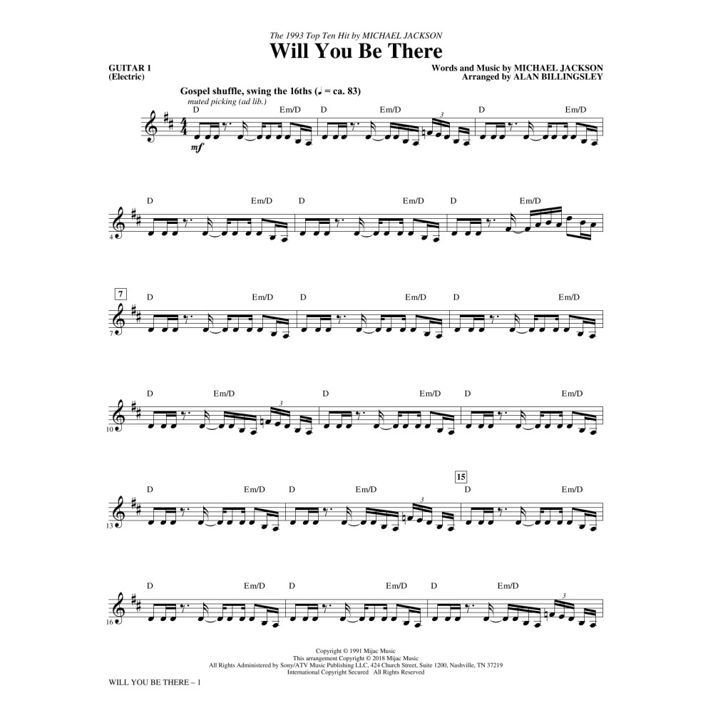 Will You Be There - Electric Guitar