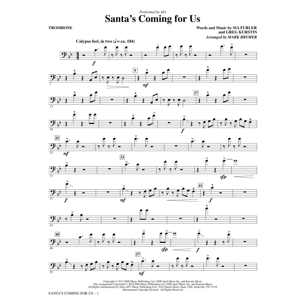 Santa's Coming for Us - Trombone