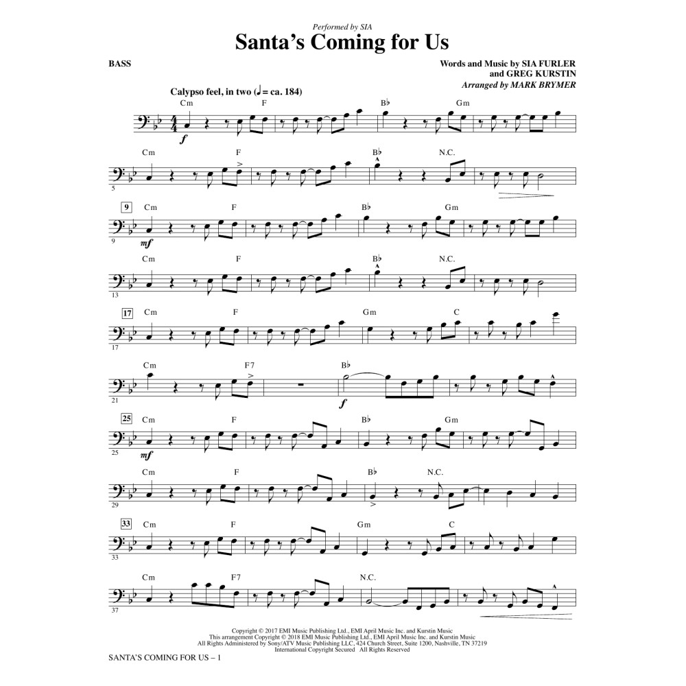 Santa's Coming for Us - Bass