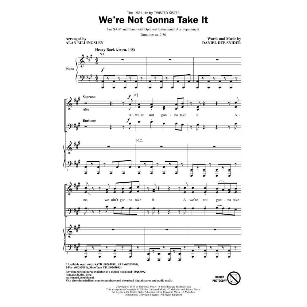 We're Not Gonna Take It