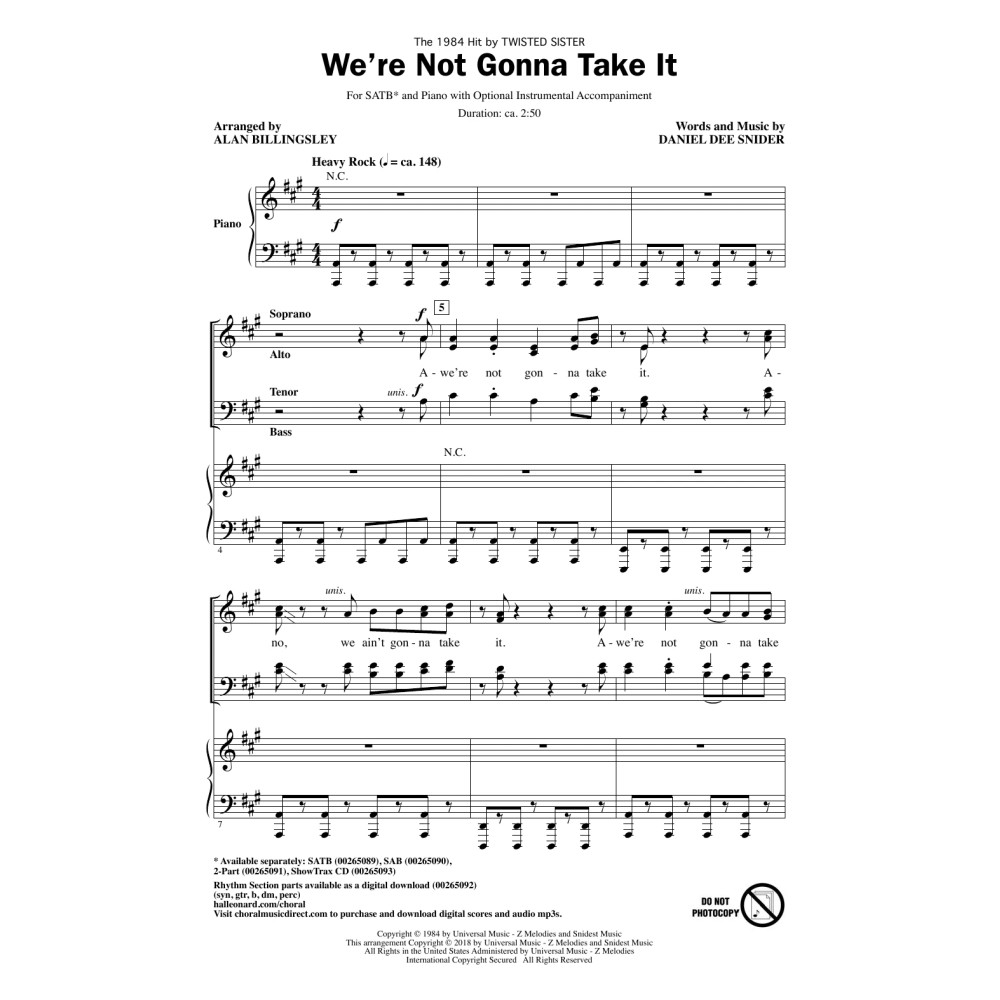 We're Not Gonna Take It