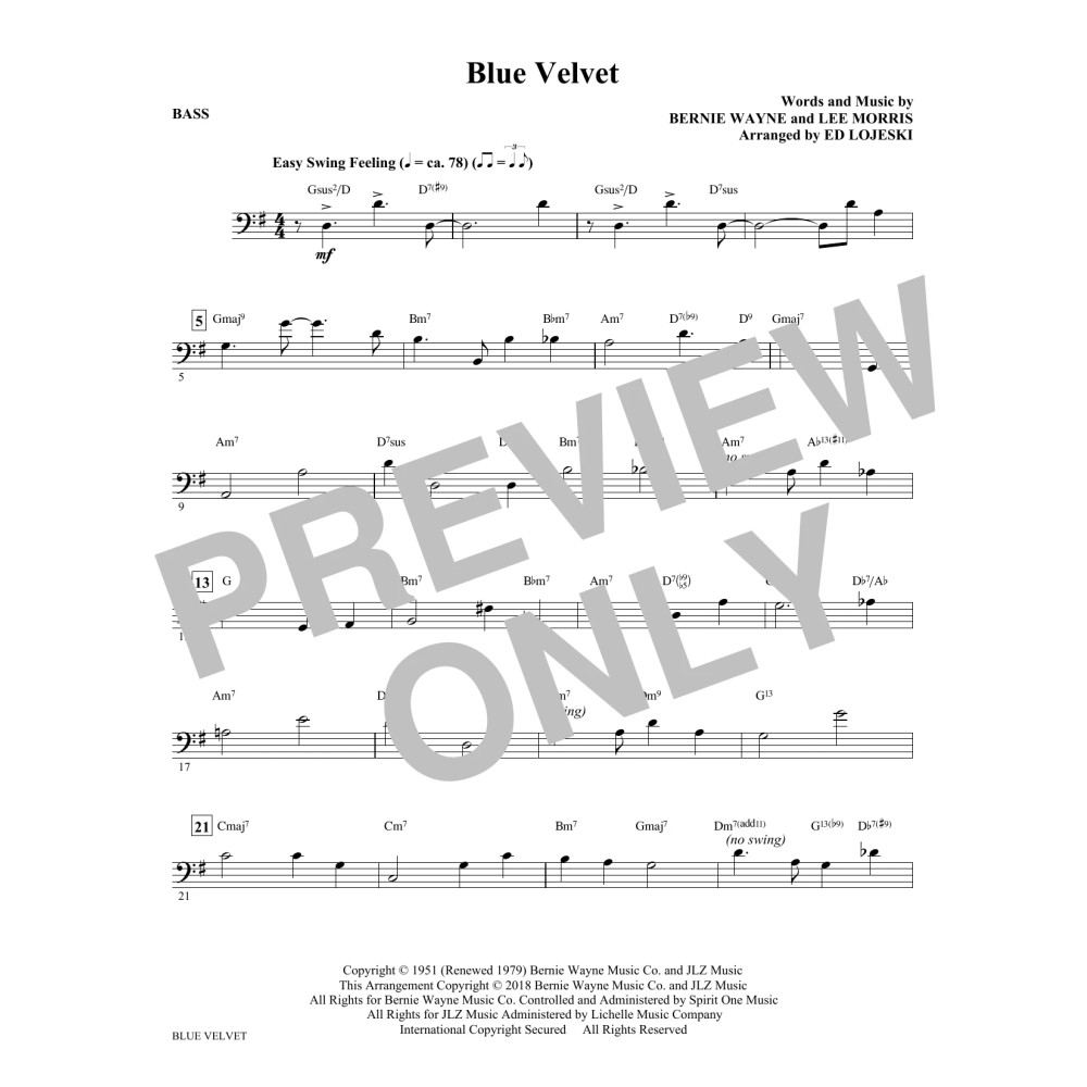 Blue Velvet - Bass