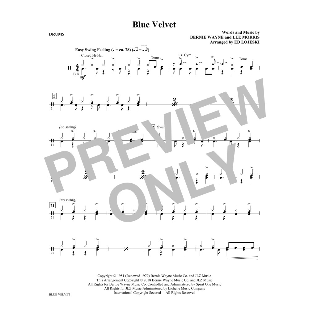 Blue Velvet - Drums