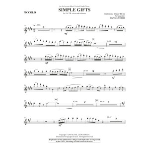 Simple Gifts - Piccolo