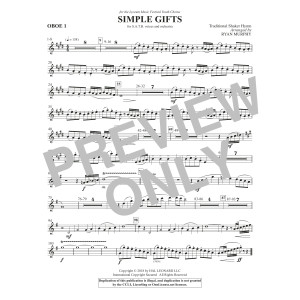 Simple Gifts - Oboe 1