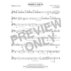 Simple Gifts - F Horn 3 & 4