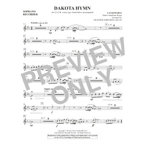 Dakota Hymn - Soprano Recorder