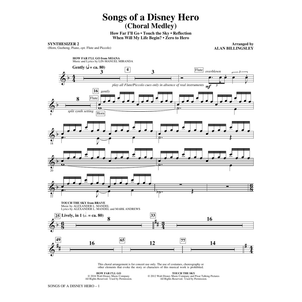 Songs of a Disney Hero - Synthesizer II (w/Flute/Picc.)