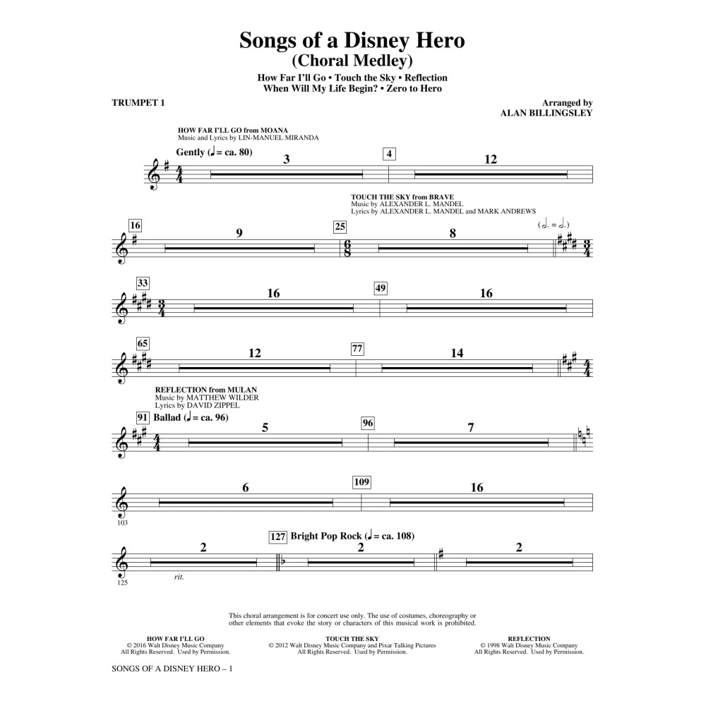 Songs of a Disney Hero - Trumpet 1