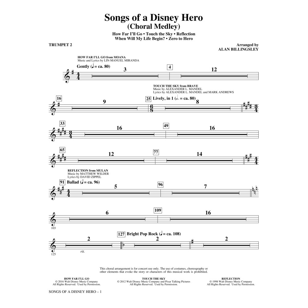 Songs of a Disney Hero - Trumpet 2