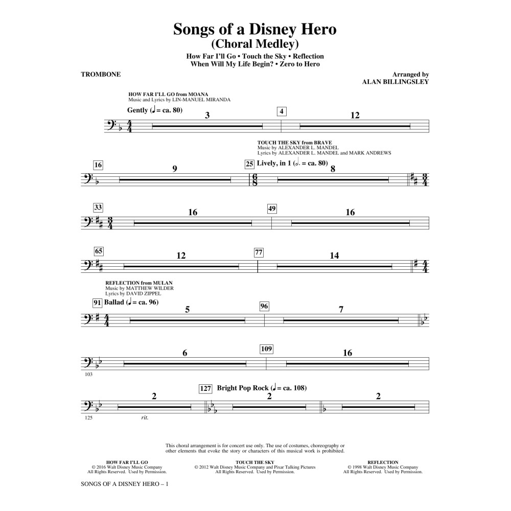 Songs of a Disney Hero - Trombone