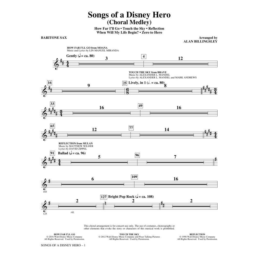 Songs of a Disney Hero - Baritone Sax