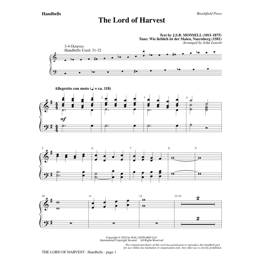 The Lord of Harvest - Handbells