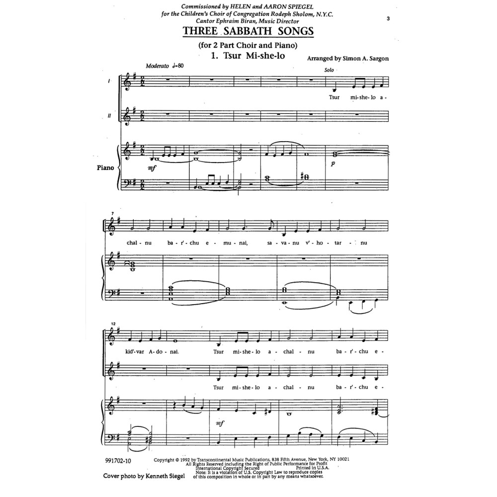 Three Sabbath Songs