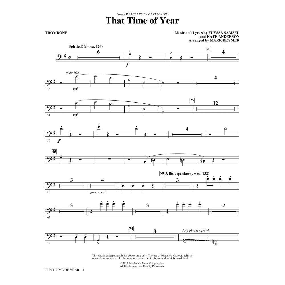 That Time of Year - Trombone