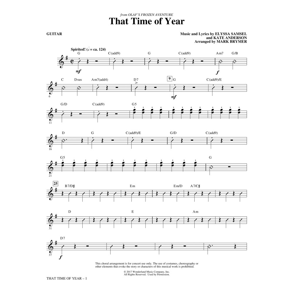 That Time of Year - Guitar