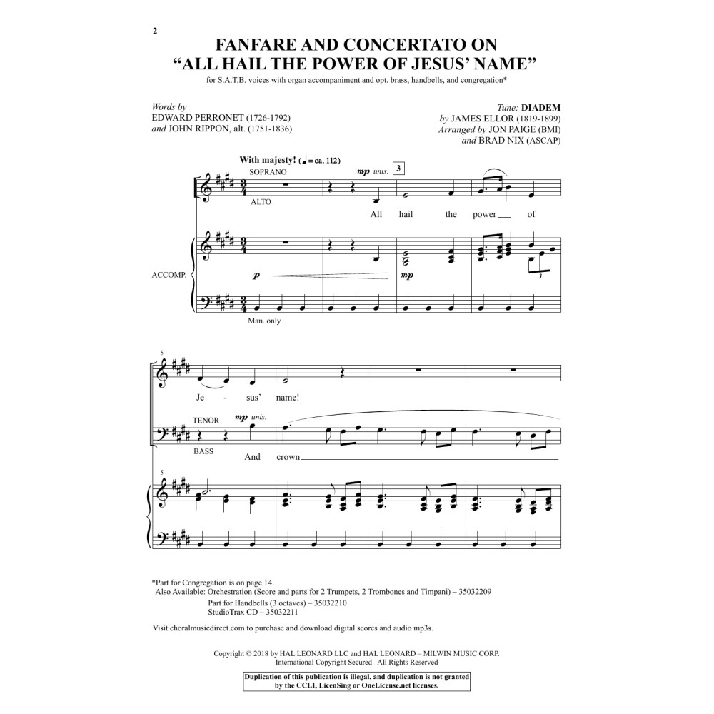 Fanfare And Concertato On "All Hail The Power Of Jesus' Name"