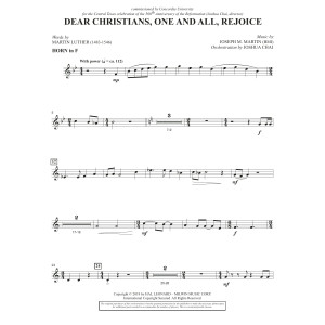 Dear Christians, One And All, Rejoice - F Horn